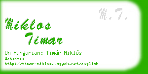miklos timar business card